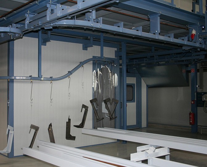 Ausfahrbereich Klein-&sol; Gro&szlig;teil-Trockenkabine