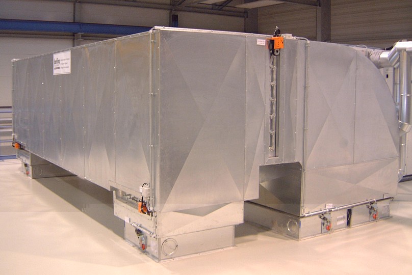 Zuluftkanalf&uuml;hrung mit Umschaltklappen-&sol; Brandschutzklappentechnik